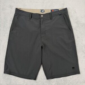 Cova Surf & Turf Hybrid Shorts Mens 34 Gray Micro Stripe Stretch Swim Trunks
